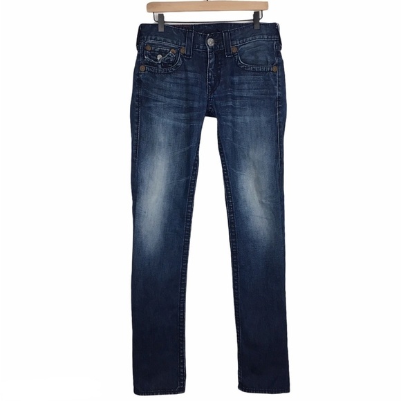 TRUE RELIGION Skinny Jeans Rainbow Ricky Slim 24859SO Dark Wash Denim Size 29 - Picture 10 of 10